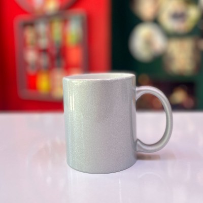 لیوان سرامیکی کامل نقره ای